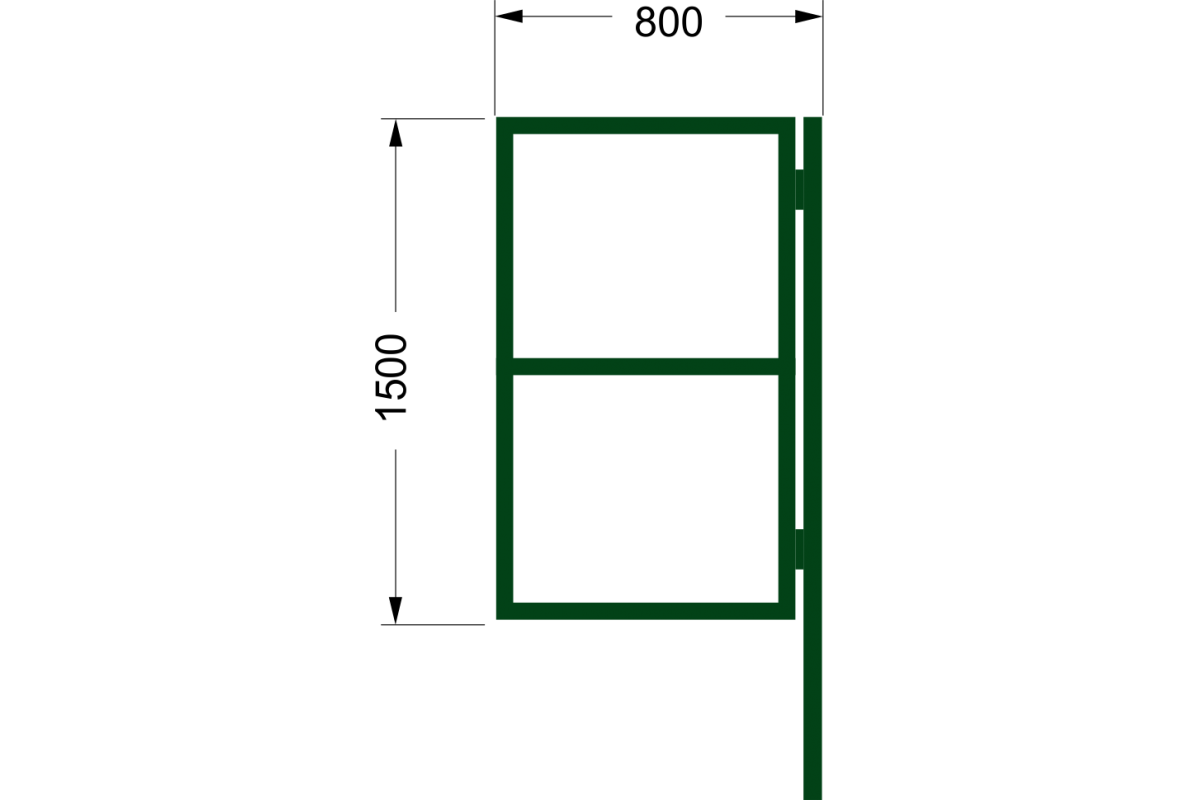 Каркас калитки 1.5*0.8м без дополнительного столба грунт коричневый грунт