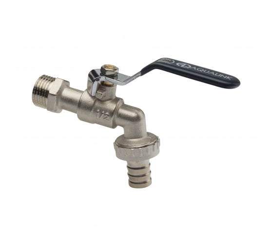 Кран шаровый 1\2 водоразборный под шланг Aqualink 01323 